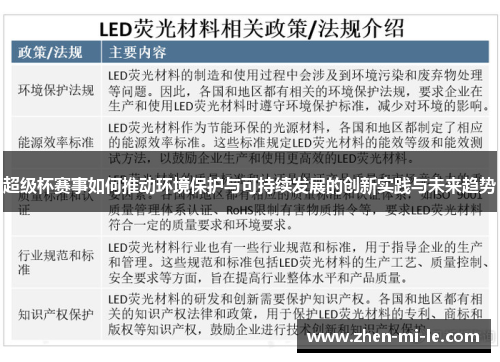 超级杯赛事如何推动环境保护与可持续发展的创新实践与未来趋势